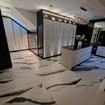 Tiled Walk In Wardrobe And Dressing Room